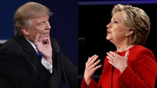 Başkanlık seçiminin en güçlü adayları Trump ile Clinton seçim münazarasında bir araya geldi