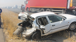 Anız yangını zincirleme trafik kazasına neden oldu