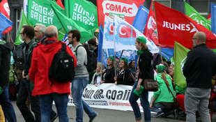 Brüksel’de sendikaların protestosu başladı