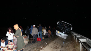 Çorum'da yolcu otobüsü yoldan çıktı