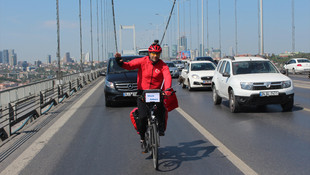 Darbeye karşı 2 bin 250 kilometre pedal çevirdi