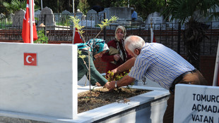 Samsun'da şehitlikte hüzünlü bayram
