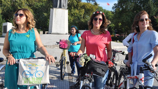 Zonguldak'ta Süslü Kadınlar Bisiklet Turu etkinliği