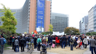 Brüksel'de Halep protestosu