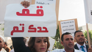 Fas'ta basın özgürlüğü gösterisi