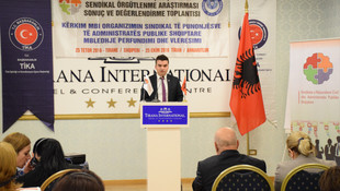 Türkiye'den Arnavutluk'taki sendikalara destek