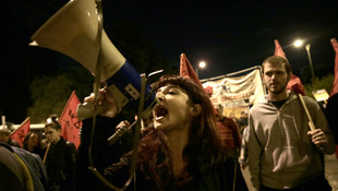 Yunanistan'da savaş karşıtı gösteri