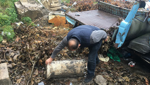 Amasra'da molozların arasında tarihi yapıt taşları bulundu