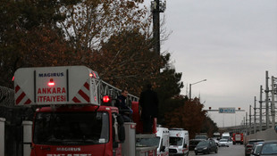 Başkentray çalışması sırasında doğalgaz borusu delindi