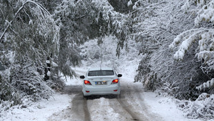 Bolu Dağı’nda kar yağışı