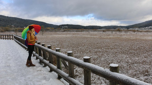 Bolu'da kar yağışı