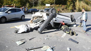 Düzce'de trafik kazası: 1 ölü, 2 yaralı