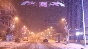Erzurum'da kar yağışı