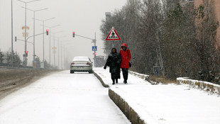 Erzurum'da kar yağışı