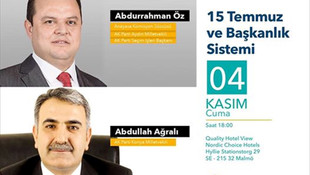 İsveç'te UETD'nin 15 Temmuz paneli engellendi