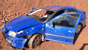 Konya'da devrilen otomobilin sürücüsü öldü