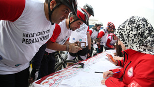 Organ bağışına destek için bisiklet ile kent turu attılar