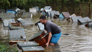 Su altında kalan arılar telef oldu