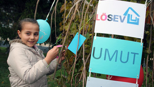 Zonguldak'ta lösemili çocuklar dileklerini ağaca astı