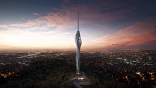 Küçük Çamlıca TV-Radyo Kulesinin yüz metreye yakınının inşası tamamlandı