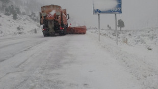Akseki-Seydişehir karayolunda kar yağışı