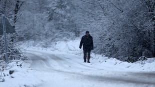 Bolu Dağı'nda kar yağışı