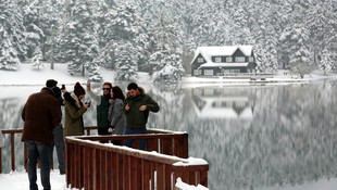 Bolu'da kar yağışı