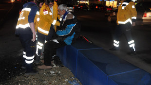 Dereye düşen kişiyi itfaiye ve polis ekipleri kurtardı