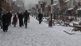 Soğuk hava Taşlıçay deresini dondurdu