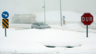 Düzce'de sis ve kar yağışı