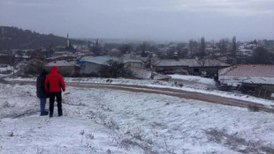 Edirne'nin Bulgaristan sınırında kar yağışı