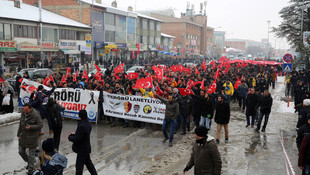Erzincan'da Teröre Lanet Kardeşliğe Davet yürüyüşü