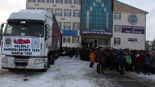 Erzurum'dan Haleplilere yardım