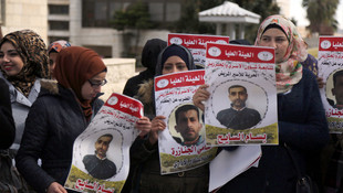 Filistinli tutuklulara destek gösterisi