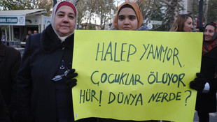 Halep'teki sivillere yönelik saldırılara tepkiler