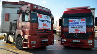 İHH'nın Halep'e yardım konvoyu Kocaeli'ye ulaştı