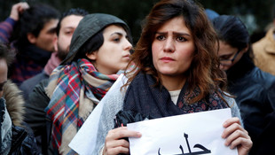 Lübnan'da Halep protestosu