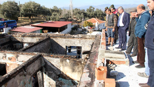 Muğla'da şehit ailesinin evinin yanması
