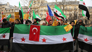 Paris'te Halep protestosu