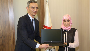 Şehit çocuklarına bilgisayar