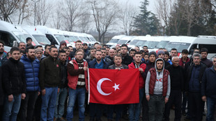 Bursa'da servis şoförleri terör olaylarını kınadınden terör protestosu