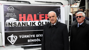 Bingöl'den Haleplilere 2 tır yardım