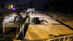 Polisten kaçarken aracıyla inşaata girdi