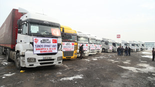 Sakarya'dan Haleplilere 12 yardım tırı