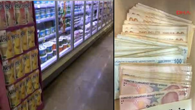 Antalyada süpermarkete 13 bin TL bulundu