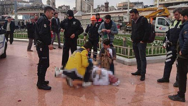 Taksim Meydanı’nda inanılmaz intihar girişimi!