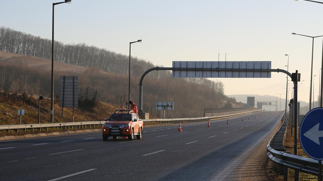 Bolu Dağı Tüneli'ndeki onarım çalışması