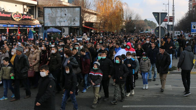 Makedonya'da hava kirliliği protestosu