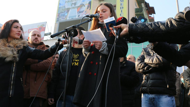 Makedonya'da hava kirliliği protestosu