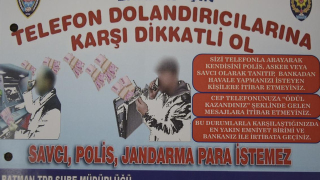Telefonla dolandırıcılığa afiş ve broşürlü önlem